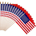 12 Pack Small American Flags - 4X6 Inch Mini Usa Hand Held Stick Flag With Safety Spear Top, 250Th Anniversary, Memorial Day, Outdoor 4Th Of July Decorations, Veteran'S Day Patriotic Decor