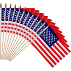 12 Pack Small American Flags - 4X6 Inch Mini Usa Hand Held Stick Flag With Safety Spear Top, 250Th Anniversary, Memorial Day, Outdoor 4Th Of July Decorations, Veteran'S Day Patriotic Decor