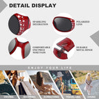 HAOLOTA Polarized Sunglasses for Women, Rhinestone Wrap Around Sunglasses with UV400 Protection