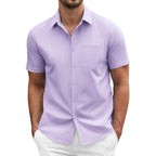 Coofandy Men'S Short Sleeve Casual Button Down Shirt Business Untucked Dress Shirts With Pocket