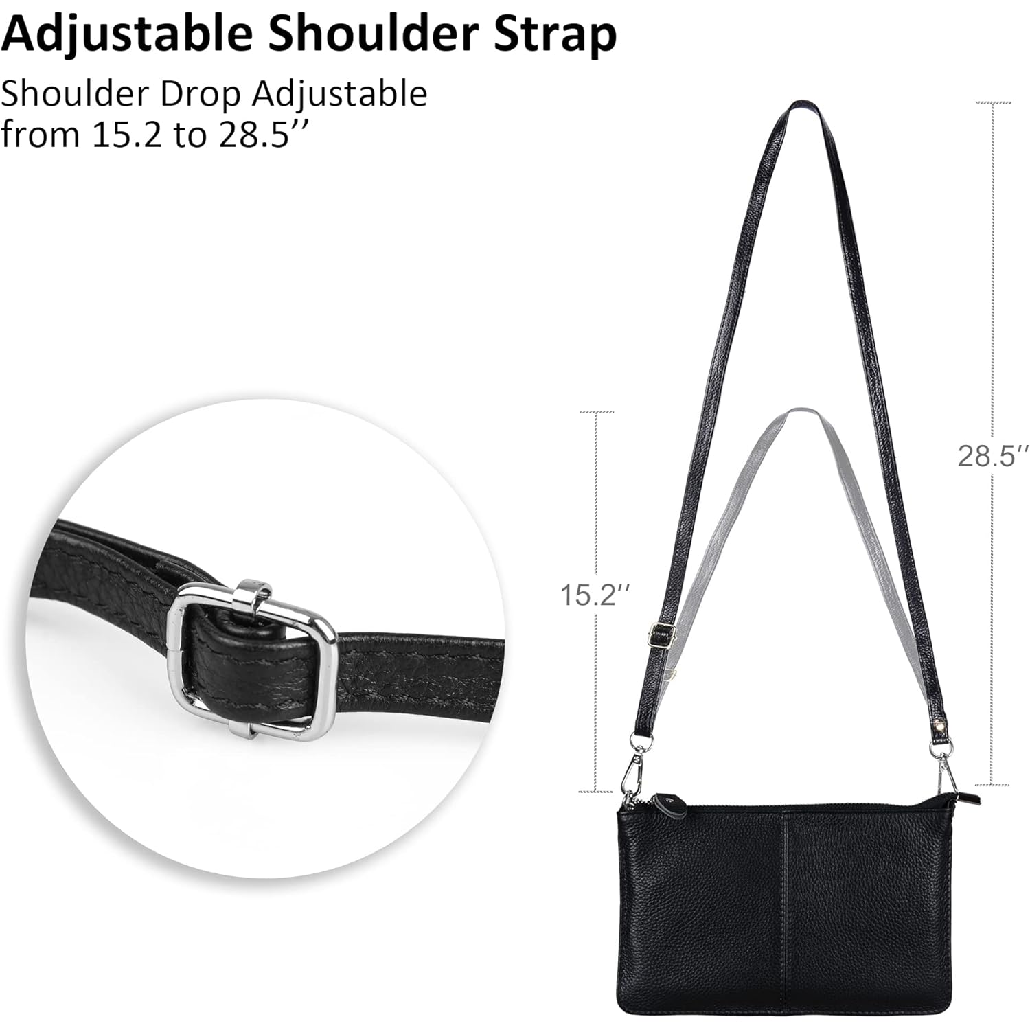 befen Genuine Leather Wristlet Clutch Wallet Purses Small Crossbody Bags for Women with RFID Blocking Card Slots