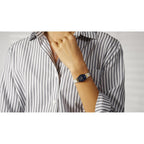 Bulova Ladies Modern Gemini Diamond Silver And Gold Stainless Steel Watch,Tonneau Shape Blue Dial, Model: 98P218