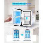 Mini Fridge, 4 Liter/6 Can Portable Cooler And Warmer Fridge For Drinks Skincare Food – Fast Cooling & Ultra-Quiet, Small Compact Refrigerator For Bedroom, Cosmetics, Office And Car(Black)