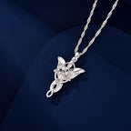 Lord of The Ring/Arwen Evenstar/Elven Green Tree Leaf/Thorin Oakenshield Necklace Lord of The Ring Pendant Necklace with Cubic Zirconia,Elvish Jewelry for Women