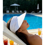 Sun Hat Women Sun Beach Visor Cap UV Protection Summer Wide Brim Hat for Sports Beach Golf Tennis Hiking White