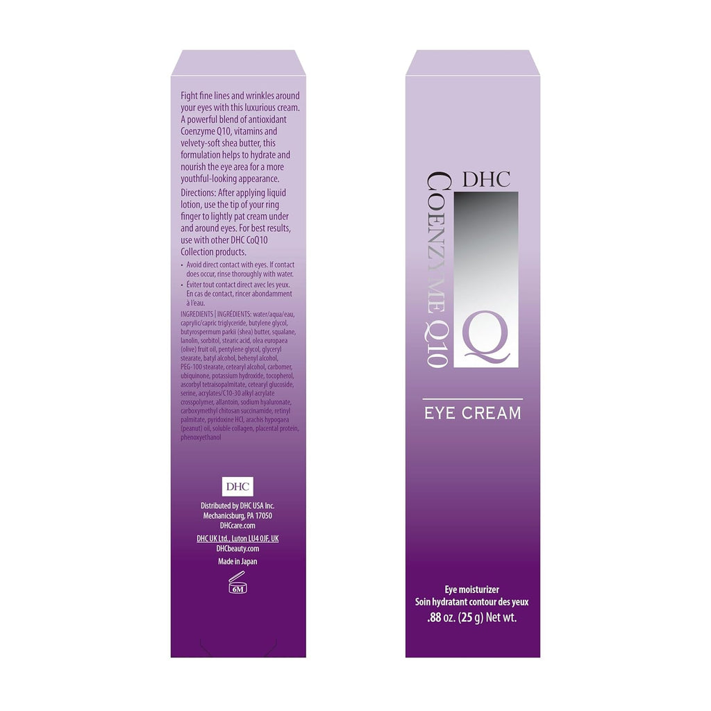 Dhc Coq10 Eye Cream, Antioxidant Treatment For Fine Line And Crow'S Feet, Skin-Brightening Vitamin C, Fragrance And Colorant Free, 0.88 Oz. Net Wt.