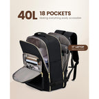 Lovevook 40L Travel Backpack Flight Approved Carry On Backpack,3 Packing Cubes,Waterproof Personal Item Travel Bag,Tsa Carry On Luggage Suitcase Travel Essentials,Gifts For Women & Men,Fits 17" Laptop