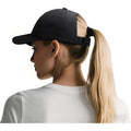 Women Ponytail Baseball Cap Outdoor Girls Messy Bun Hat for Daily Wear Cooling for Running Golf Sports Black