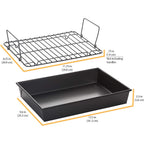Chicago Metallic Professional Non-Stick Roast Pan With Non-Stick Rack, 13-Inch-By-9-Inch