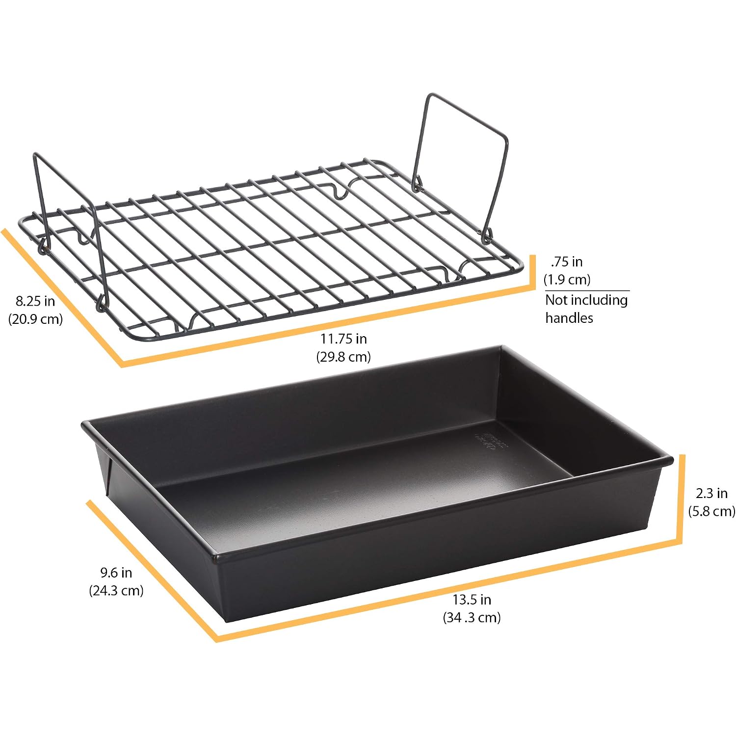 Chicago Metallic Professional Non-Stick Roast Pan With Non-Stick Rack, 13-Inch-By-9-Inch