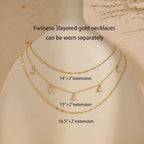 Layered Necklaces for Women, Dainty Gold Necklace Stack 14k Gold Plated Layering CZ Chain Choker Necklaces for Women Trendy Simple Non Tarnish Gold Necklaces Set Fashion Bridal Prom Jewelry