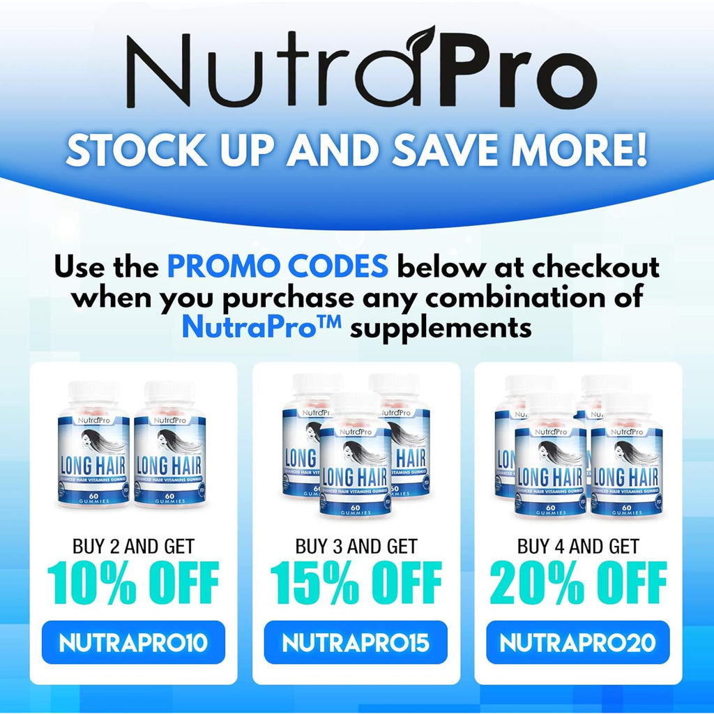 NutraPro Long Hair Gummies – Anti-Hair Loss Supplement for Faster Hair Growth of Weak, Thinning Hair – Grow Long Thick Hair & Increase Hair Volume with Biotin and 10 Hair Vitamins.for Men and Women.