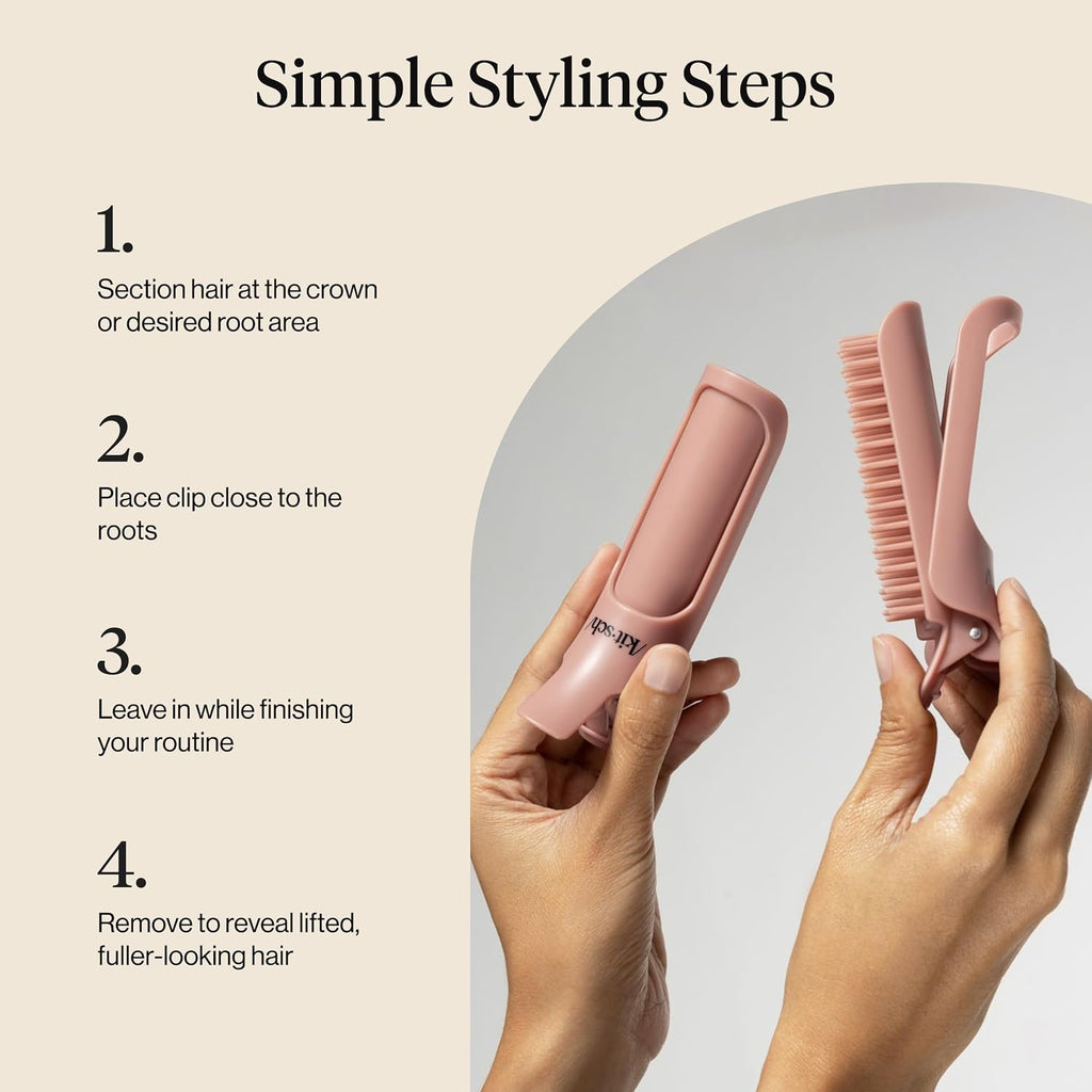 Kitsch Volumizing Hair Clips For Styling For Women - Hair Rollers For Women & Volumed Curls, Volumizing Hair Products, Hair Roller Clips For Effortless And Frizz-Free Curls That Last - 2Pc Terracotta