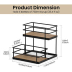 Thygiftree Coffee Syrup Rack Organizer 4 Bottle Syrup Holder Stand 2-Tier Storage Shelves For Kitchen Coffee Bar Station