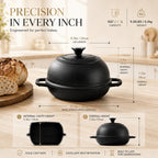5Qt Pre-Seasoned Cast Iron Dutch Oven For Bread Baking, Dutch Oven With Domed Lid, Sourdough Bread Baking Supplies, Multi-Functional Bread Pan For Baking, Frying, Roasting