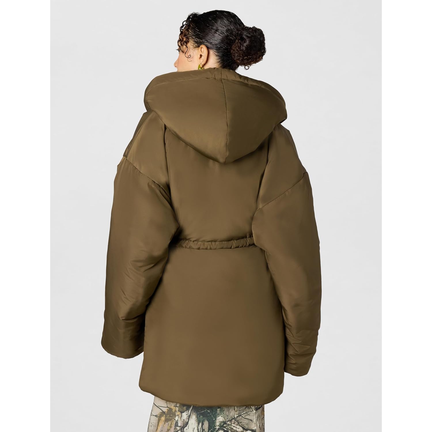 Norma Kamali Women'S Hooded Sleeping Bag Coat To Knee