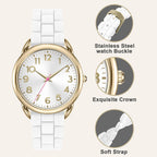 Asan Ge Analog Watch for Women Large Numerals Face Easy Time Reading Silicone Strap Casual Watch Water Resistant 100 feet