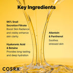 Cosrx Snail Mucin 96% Repairing Serum, Hydrating Serum For Face With Snail Secretion Filtrate For Dull Skin & Fine Lines, 100Ml, Korean Skin Care