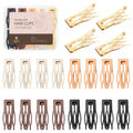 Sightor 20 Pcs Double Grip Hair Clips, Metal Snap Hair Clips Hair Barrettes For Women Hair Styling Hair Accessories (Black, Brown, Beige, Khaki, Gold)