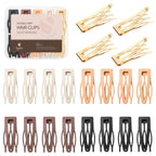 Sightor 20 Pcs Double Grip Hair Clips, Metal Snap Hair Clips Hair Barrettes For Women Hair Styling Hair Accessories (Black, Brown, Beige, Khaki, Gold)