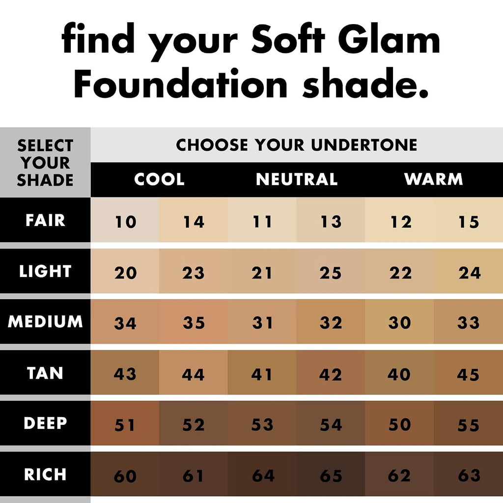 E.L.F. Soft Glam Foundation, Medium Coverage, Long-Lasting & Buildable Foundation For A Smooth, Satin Finish, Vegan & Cruelty-Free, 25 Light Neutral