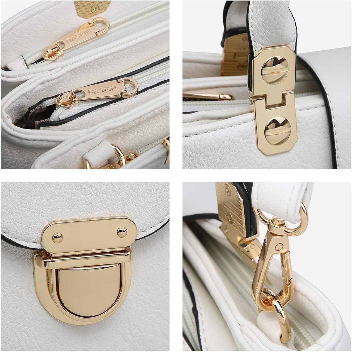 Dasein Women Satchel Handbags Top Handle Purse Medium Tote Bag Vegan Leather Shoulder Bag