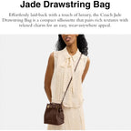 Coach Women'S Leather Jade Drawstring Bucket Bag