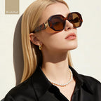 Oversized Polarized Sunglasses for Women Trendy Womens Designer Sunglasses UV Protection Square Frame Sun Glasses A01-light Tortoise / Brown - Gold
