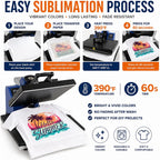 Sublimation Blank T-Shirts, Polyester, Crew Neck, White, Unisex