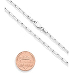 Miabella Solid 925 Sterling Silver 2.5mm Paperclip Link Chain Anklet Ankle Bracelet for Women, Made in Italy