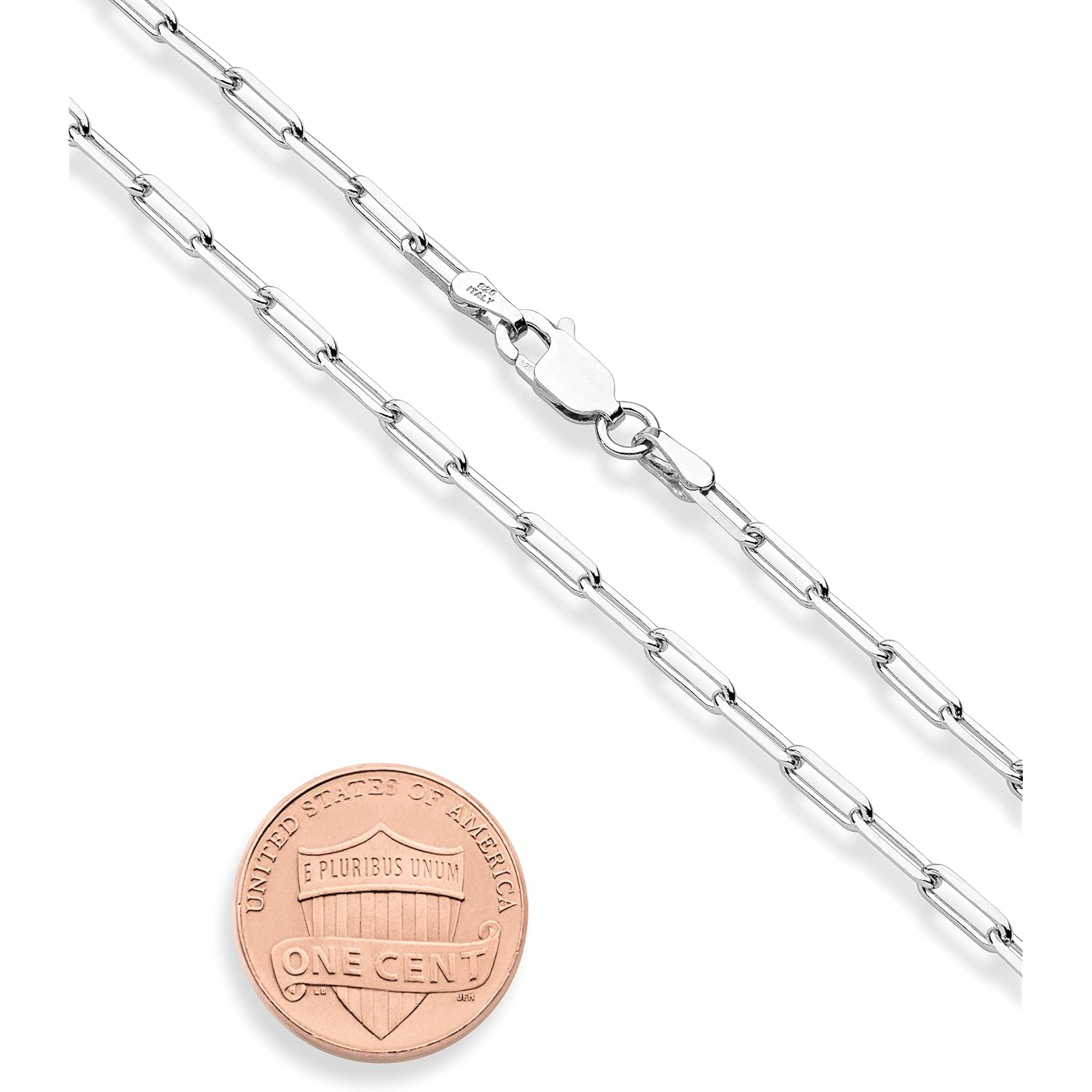 Miabella Solid 925 Sterling Silver 2.5mm Paperclip Link Chain Anklet Ankle Bracelet for Women, Made in Italy
