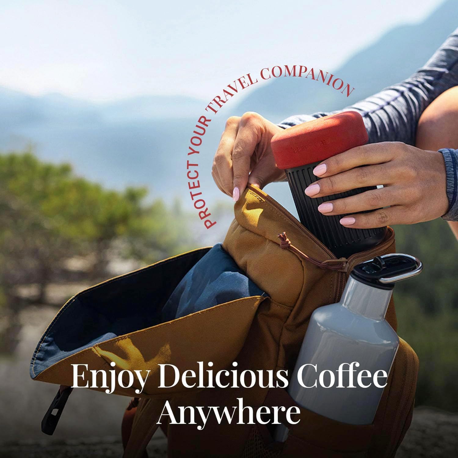 Aeropress Go, Extra Small Portable Coffee Maker Kit, Travel, Hiking & Camping, All-In-One French Press, Pour-Over & Espresso Style Manual Brewer, 2 Min Brew Makes A Less Bitter, More Flavorful Cup