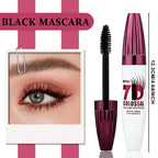 3Pcs 7D Waterproof Volume Mascara, Black Lengthening Thickening Fiber Lashes Mascara, Smudge-Proof Long Lasting Curling Volumizing Eye Makeup for Women Girl,Natural & Buildable Fuller Look