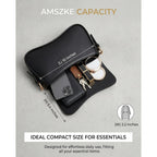 Amszke Shoulder Bag for Women Y2K Crossbody Purse PU Leather Underarm Handbag 2 Adjustable Strap for Daily Commute Travel