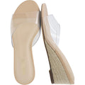 Cushionaire Brit Dress Wedge Sandals For Women, Clear Slip-On Espadrille Heels With Soft Memory Foam Comfort