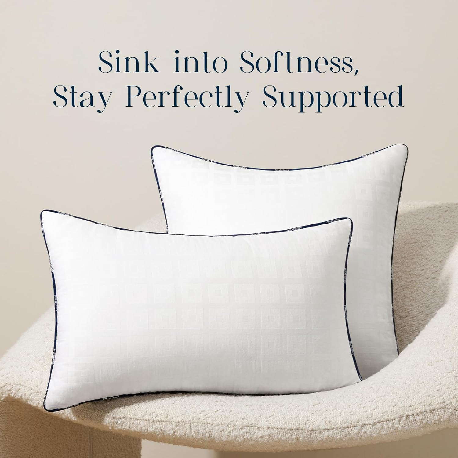 Phantoscope 18X18 Pillow Insert - Throw Pillow Inserts With 100% Cotton Jacquard Cover - 18 Inch Bed And Couch Pillows Square Form Throw Pillows, Pack Of 1