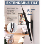 Sanus Tilting Tv Wall Mount For 46" - 90” Tvs Or 150Lbs - Premium Tilt Mount W/Universal Fit - Smooth 5.7" Extension Allows For Cable Management - Includes Hardware & Drill Template For Easy Install