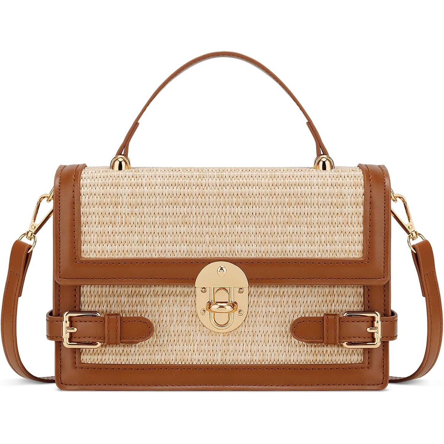 KKXIU Straw Purses for Women – Summer Beach Shoulder Purse & Clutch Handbag, Woven Crossbody Bags for Women