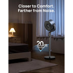 Dreo Fan For Bedroom, 120°+120°Omni-Directional Oscillating Fan, 90Ft, Dc Motor, 20 Db Quiet Standing Pedestal Fans, 8 Speeds, 3 Modes Circulator With Remote, 35-40" Adjustable Height, 8H Timer