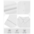 Womens Cotton Linen Button Down Shirts Casual Short Sleeve Solid Summer Blouses Tops with Pocket