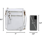 Small Crossbody Bag For Women, Multi Zip Pockets With Detachable Wristlet, Lightweight Travel Purse, Cell Phone Pouch