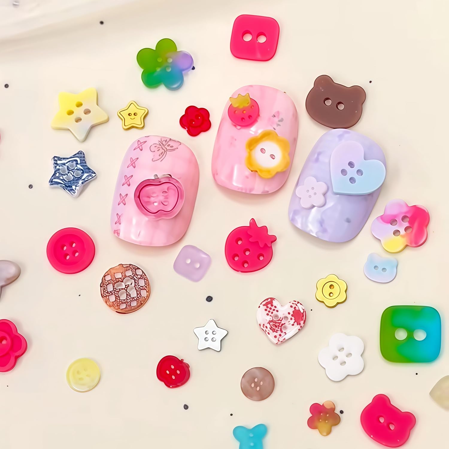 3D Buttons Nail Mold Silicone Tools Nails Charms Resin Molds Art for Accessories Supplies