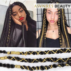 Gold Dreadlock Braids Hair Accessories, 2 Pieces 5M Braiding Hair Deco Styling Shimmer Stretchable African Braid Braided Elastic Cord Ornament Hanging Decorating Gift Wrapping