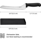 9 Inch Offset Serrated Bread Knife, Wavy Edge Knife, High Carbon Stainless Steel Multi-Purpose Kitchen Knife For Homemade Bread, Crusty Breads, Cake, Bagel