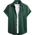 Hardaddy Men'S Casual Striped Shirts Button Down Short Sleeve Blouse Summer Hawaiian Shirt