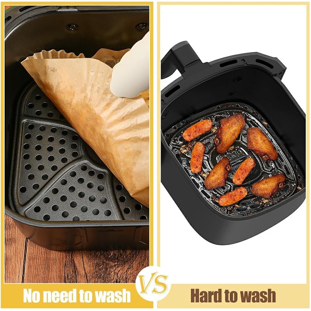 7.5 Inch Air Fryer Parchment Paper Liners Square,150 Pcs Non-Stick &Oil-Proof Air Fryer Liners Disposable For 2-5 Qt Frying,Baking,Roast | Less Mess,Air Fryer Pparchment Paper Liners,Frying,Baking ,Roast