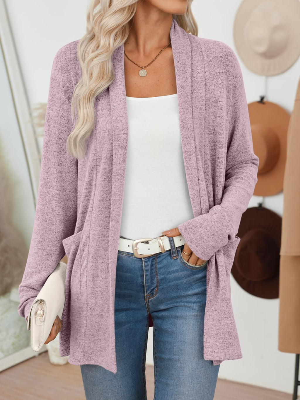 LILLUSORY Cardigan for Women Lightweight Cardigans Fall Fashion Outfits | Open Front Long Cardigan with Pockets, Business Casual Travel Outfits