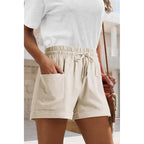 Womens High Waist Casual Shorts 2026 Summer Drawstring Cotton Shorts for Women Trendy(S-2XL)