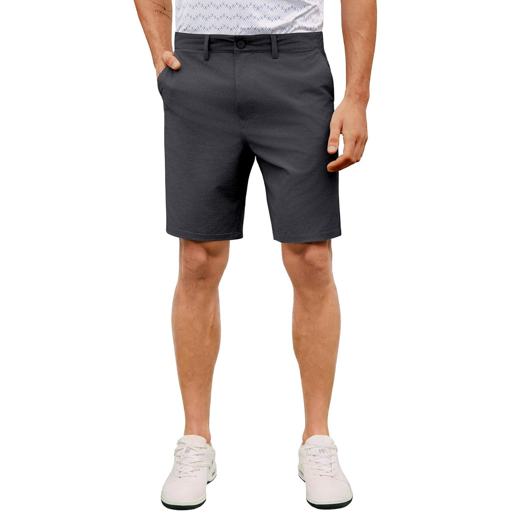 Mens Hybrid Golf Shorts Lightweight Stretch Dress Casual Shorts Quick Dry 9 Inch Inseam With Zip Pockets