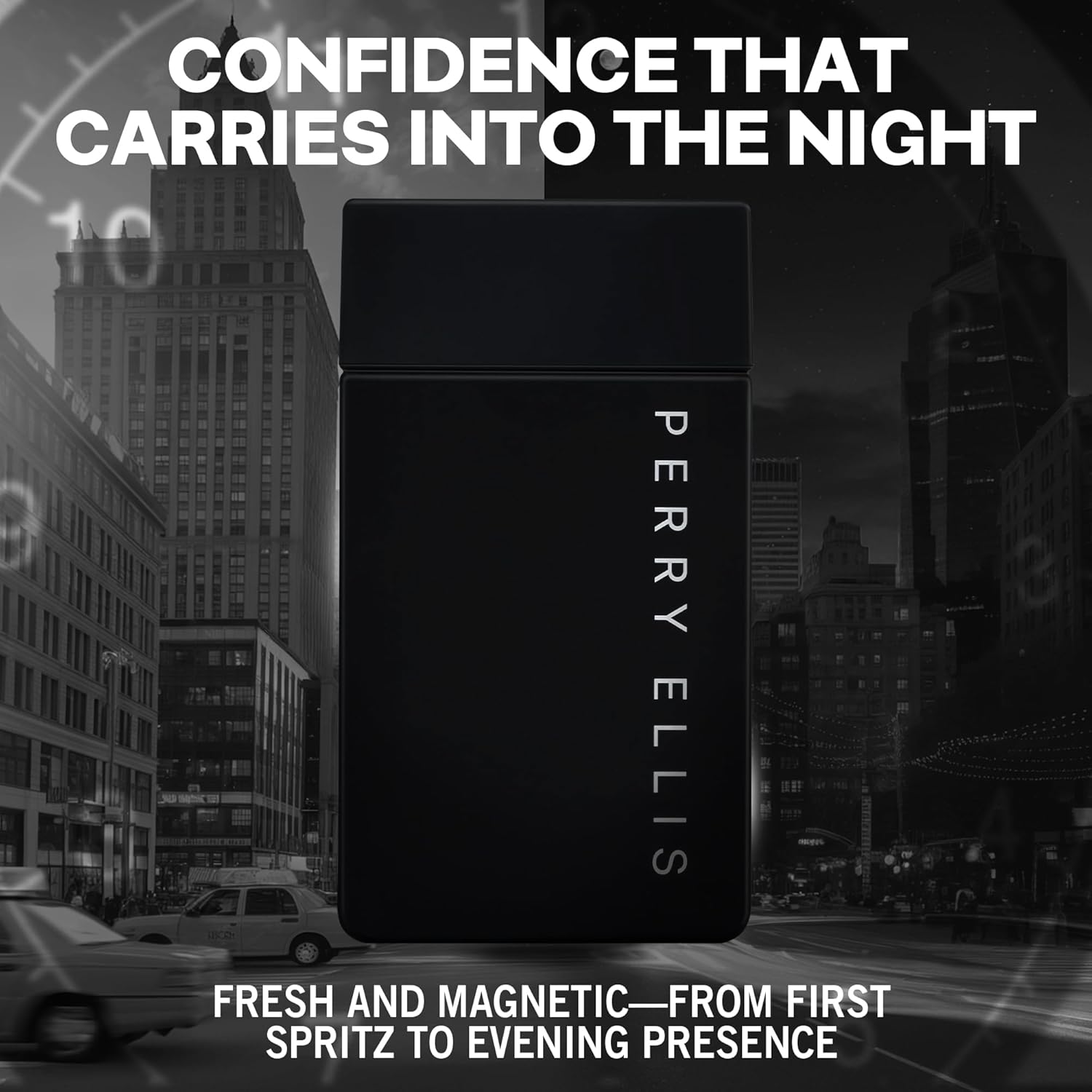 Perry Ellis Midnight Eau De Toilette Spray for Men - Mens Cologne, Long Lasting Perfume, EDT, Fragrance with Notes of Warm Woods, Cinnamon & Amber - 3.4 fl oz (100 mL)
